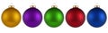 Christmas balls isolated on white background. Happy New Year baubles bombs bulbs colorful decoration. Multicolored Glass