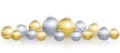 Christmas Balls Loosely Arranged Gold Silver Royalty Free Stock Photo
