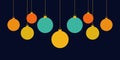 Christmas balls ornaments on dark background. Christmas banner design Royalty Free Stock Photo