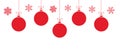 Christmas balls ornaments and snowflakes on white background Royalty Free Stock Photo