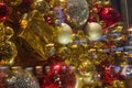 Christmas balls and padarkas as decorations in the shop window Royalty Free Stock Photo