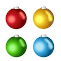 Christmas balls realistic set vector