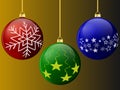 Christmas balls of red green and blue with patterns on the background.Vector illustration.eps 10