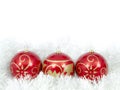 Christmas balls red trio Royalty Free Stock Photo