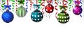 Christmas balls with ribbon and bows Royalty Free Stock Photo