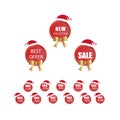 Christmas balls sale. Xmas sale background. Winter holiday discount offer clearance red template.Special offer vector Royalty Free Stock Photo