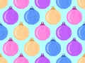 Christmas balls seamless pattern. Multicolored Christmas balls. Christmas background for greeting cards, wrapping paper, banners Royalty Free Stock Photo