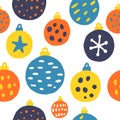 Christmas balls seamless pattern. Vector Royalty Free Stock Photo