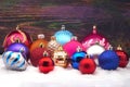 Christmas balls on snow Royalty Free Stock Photo