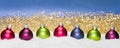 Christmas balls in the snow Royalty Free Stock Photo