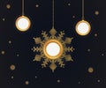 Christmas balls and snowflakes cut out the paper. Royalty Free Stock Photo