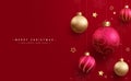 Christmas balls vector design. Merry christmas and happy new year greeting text Royalty Free Stock Photo
