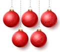 Christmas balls vector set with different designs hanging