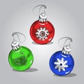 Christmas balls, vector sketch background Royalty Free Stock Photo