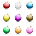 christmas balls on white background