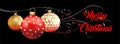 Christmas Banner with christmas balls and confeti - vector Royalty Free Stock Photo