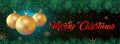 Christmas Banner with christmas balls and confeti - vector Royalty Free Stock Photo