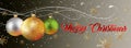 Christmas Banner with christmas balls and confeti - vector Royalty Free Stock Photo