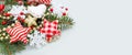 Christmas Banner Background with White Snowflake