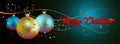 Christmas Banner with christmas balls and confeti - vector Royalty Free Stock Photo