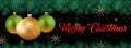 Christmas Banner with christmas balls and confeti - vector Royalty Free Stock Photo