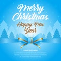 Christmas banner, fabulous, winter forest. Template with place for your text. Greeting card, invitation to the holiday. Vector