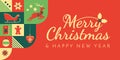 Christmas banner with festive icons and copy space