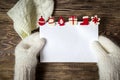 Christmas banner. Letter to Santa Claus. Wish list. Winter background. Royalty Free Stock Photo