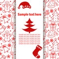 Christmas banner, postcard with a Christmas pattern, place for text on a white background, shadow effect.