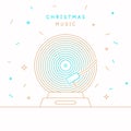 Christmas banner. Poster of the Vinyl record. Vector illustration. Royalty Free Stock Photo