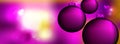 Christmas Banner with purple christmas balls and sparkle lights - vector Royalty Free Stock Photo