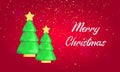 Christmas Banner. Red Background Greeting Card with Merry Christmas Typography Lettering Message Royalty Free Stock Photo