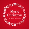 Christmas banner on red background. Vector illustration Royalty Free Stock Photo