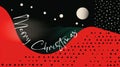 Christmas banner with Red and White baubles on a festive red and black background