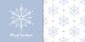 Christmas banner and seamless pattern of snowflakes decoration on white background Royalty Free Stock Photo