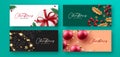 Christmas banner set vector design. Merry christmas and happy new year gift card collection for xmas Royalty Free Stock Photo