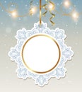 Christmas banner with shining garland