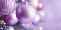Christmas banner with violet colored tree bauble Royalty Free Stock Photo