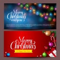 Christmas banners design for greetings card in colorful and background Royalty Free Stock Photo