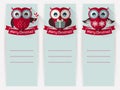 Christmas banners with owls and space for text. Vector set. Royalty Free Stock Photo