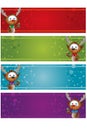 4 Christmas Banners - Reindeer