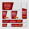 Christmas banners sale set different size with place for image Royalty Free Stock Photo