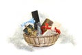 Christmas basket with gifts Royalty Free Stock Photo