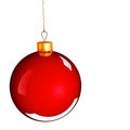 Christmas bauble ball in golden red Royalty Free Stock Photo