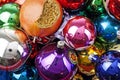 Christmas bauble baubles ball texture real glass ball. Christmas balls, celebrate christmas holiday with colorful shiny Royalty Free Stock Photo