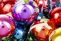 Christmas bauble baubles ball texture real glass ball. Christmas balls, celebrate christmas holiday with colorful shiny Royalty Free Stock Photo