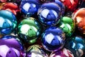 Christmas bauble baubles ball texture real glass ball. Christmas balls, celebrate christmas holiday with colorful shiny Royalty Free Stock Photo