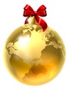 Christmas Bauble Bow Globe World Earth Royalty Free Stock Photo