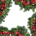 Christmas Bauble and Holly Border Royalty Free Stock Photo