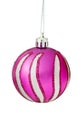 Purple Christmas Tree Ball Hanging Over White Background Royalty Free Stock Photo